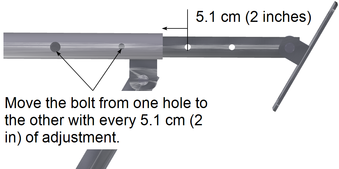 Adjust leg to plumb the tripod mast